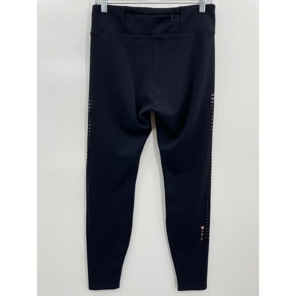 TED BAKER Fit to a T Laser Cut Dark Navy Blue Perforated Leggings Size M - Picture 5 of 9